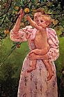 Baby Reaching For An Apple Aka Child Picking Fruit by Mary Cassatt
